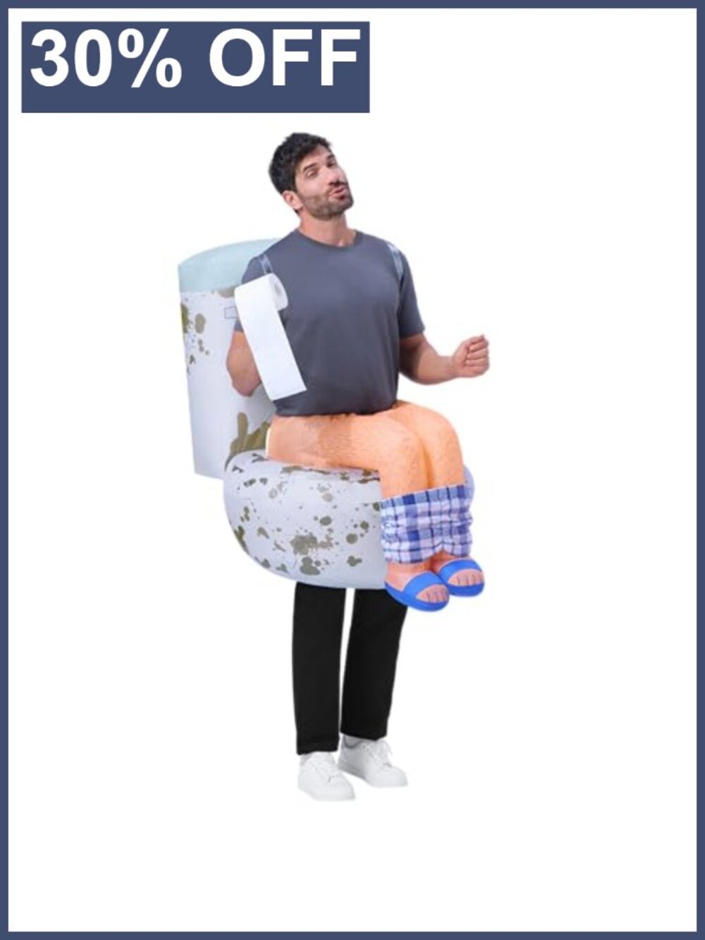 Adult Inflatable Toilet Costume Funny Blow Up Halloween Cosplay